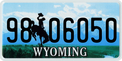 WY license plate 9806050