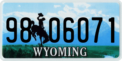WY license plate 9806071