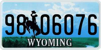 WY license plate 9806076