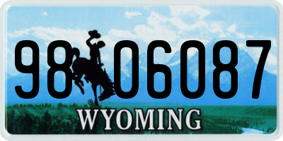 WY license plate 9806087