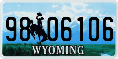 WY license plate 9806106