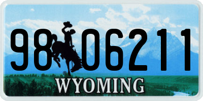 WY license plate 9806211