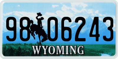 WY license plate 9806243