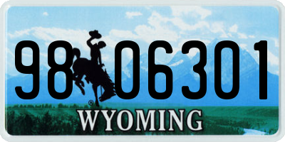 WY license plate 9806301