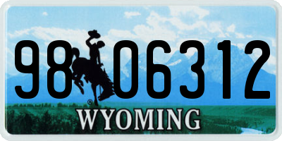 WY license plate 9806312