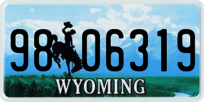 WY license plate 9806319