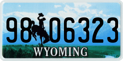 WY license plate 9806323