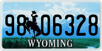 WY license plate 9806328