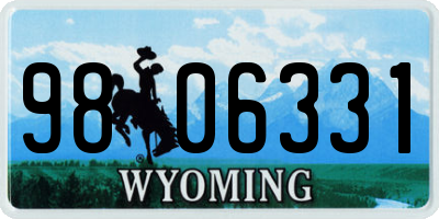 WY license plate 9806331