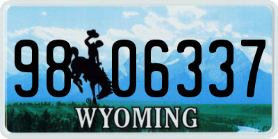 WY license plate 9806337