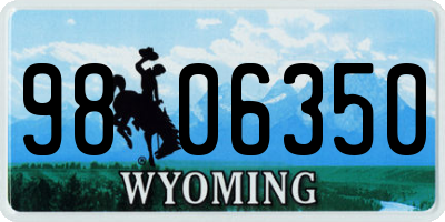 WY license plate 9806350