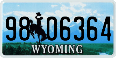 WY license plate 9806364
