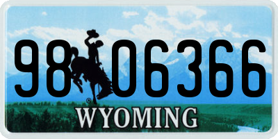 WY license plate 9806366