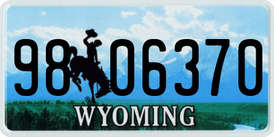 WY license plate 9806370