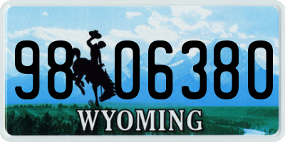 WY license plate 9806380