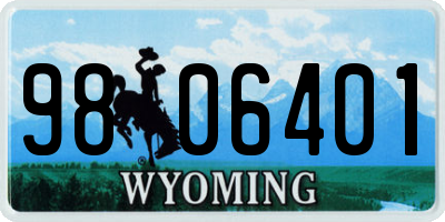 WY license plate 9806401