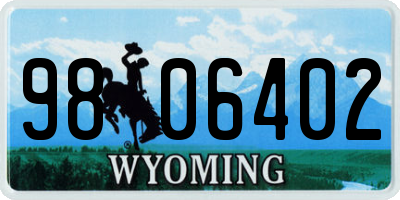 WY license plate 9806402