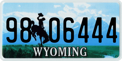 WY license plate 9806444