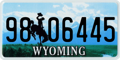 WY license plate 9806445