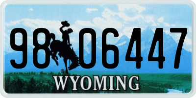 WY license plate 9806447