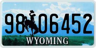 WY license plate 9806452