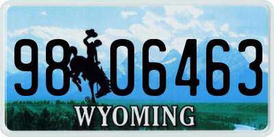 WY license plate 9806463