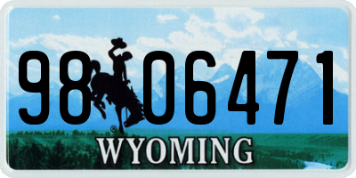 WY license plate 9806471
