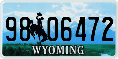 WY license plate 9806472