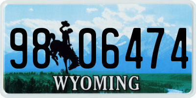 WY license plate 9806474