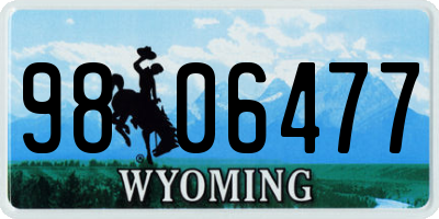 WY license plate 9806477