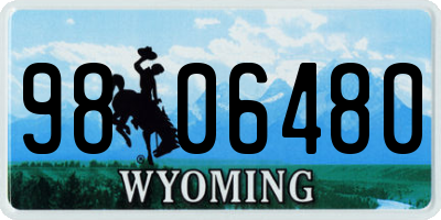 WY license plate 9806480