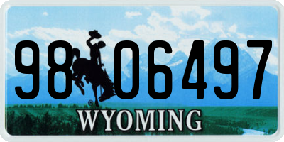 WY license plate 9806497