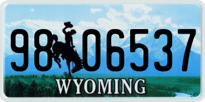 WY license plate 9806537