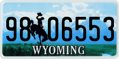 WY license plate 9806553