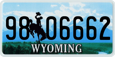 WY license plate 9806662