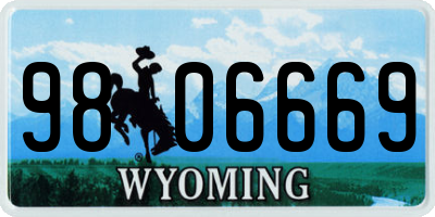 WY license plate 9806669