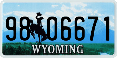WY license plate 9806671