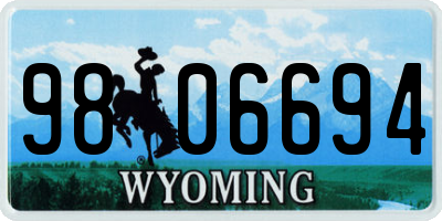 WY license plate 9806694
