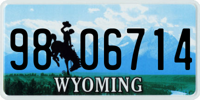 WY license plate 9806714