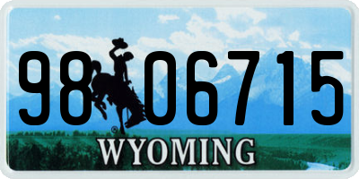 WY license plate 9806715