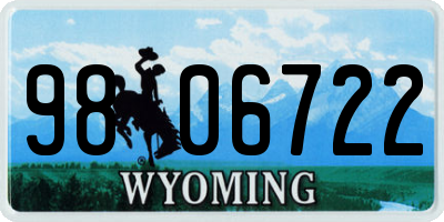 WY license plate 9806722