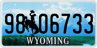 WY license plate 9806733