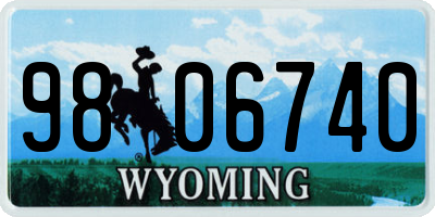 WY license plate 9806740