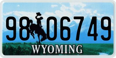 WY license plate 9806749