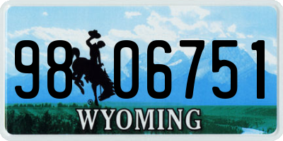 WY license plate 9806751