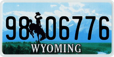 WY license plate 9806776