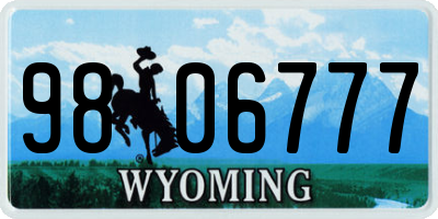 WY license plate 9806777