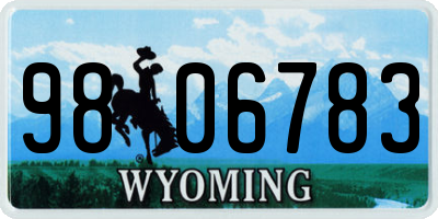 WY license plate 9806783