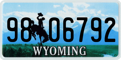 WY license plate 9806792