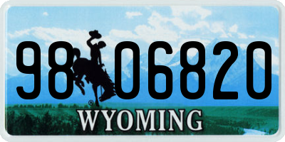 WY license plate 9806820